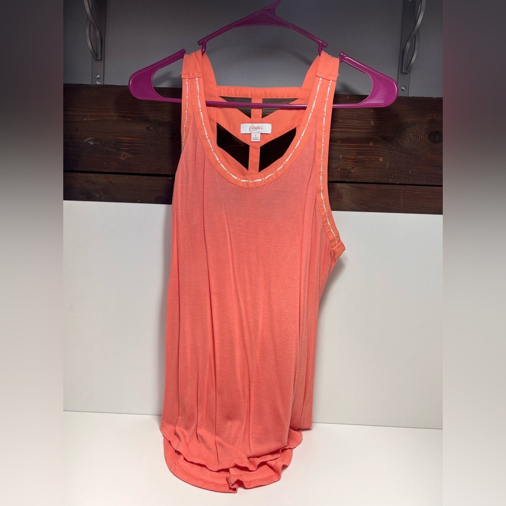 Candies Women's Top‎ Size L Pink Tank